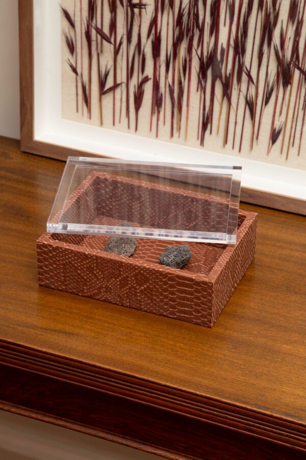 Caixa forrada couro M